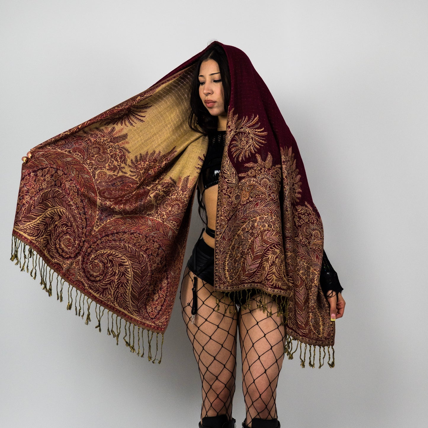 Golden Fern Rave Pashmina Scarf