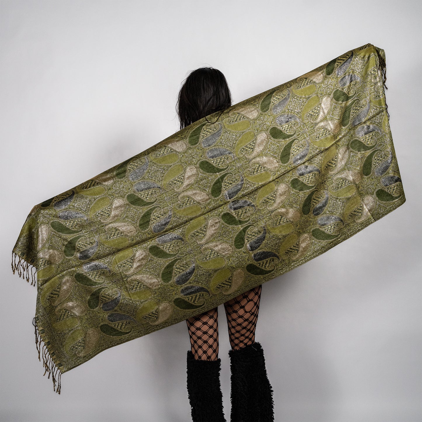Metallic Drip Rave Pashmina