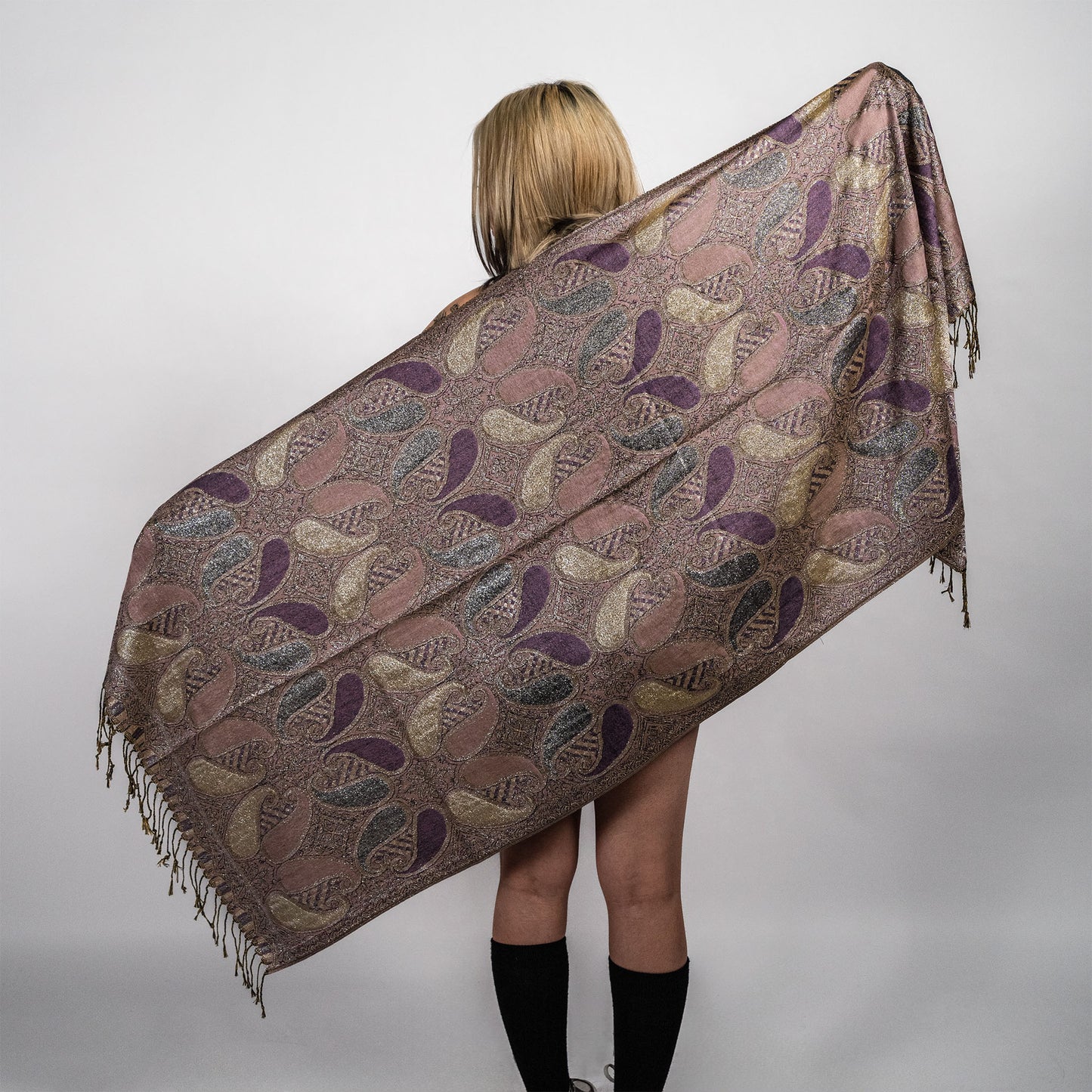 Metallic Drip Rave Pashmina