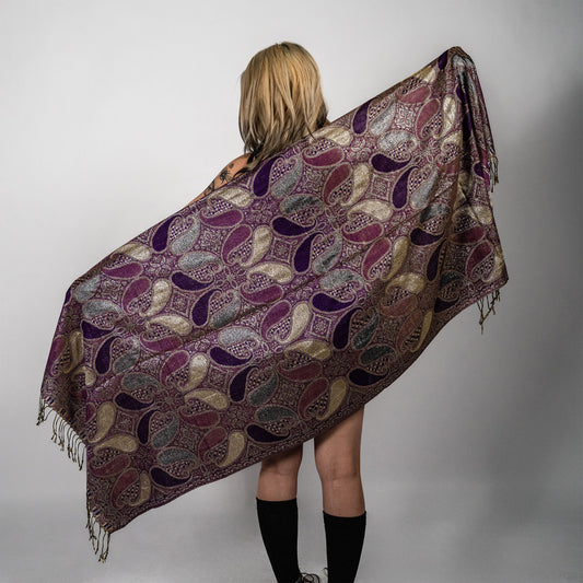 Metallic Drip Rave Pashmina