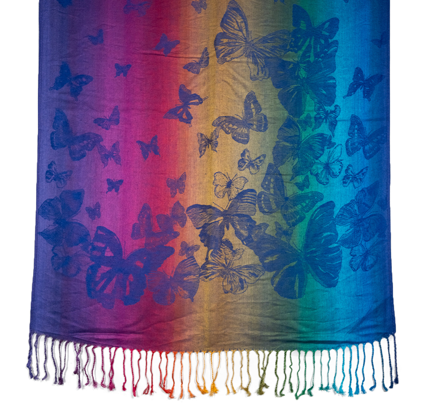 Rainbow Butterfly Rave Pashmina