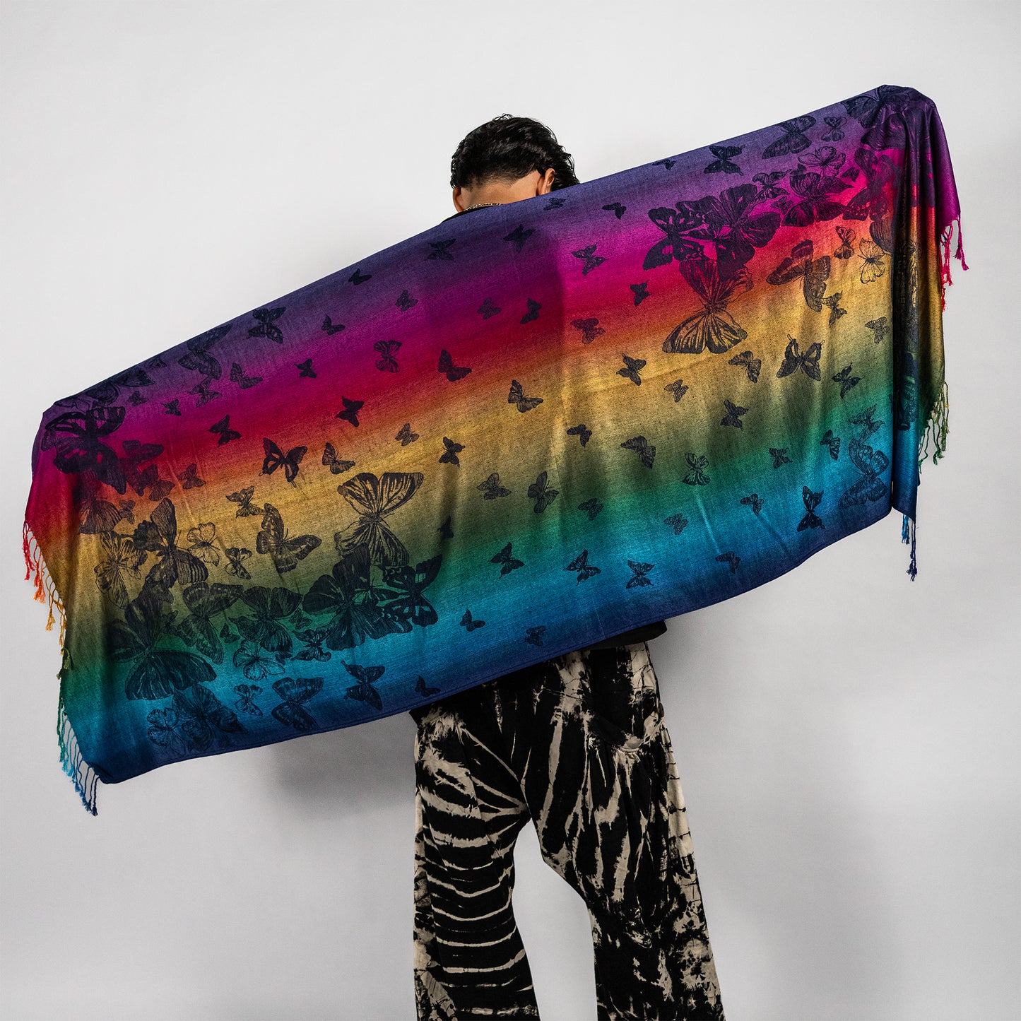 Rainbow Butterfly Rave Pashmina