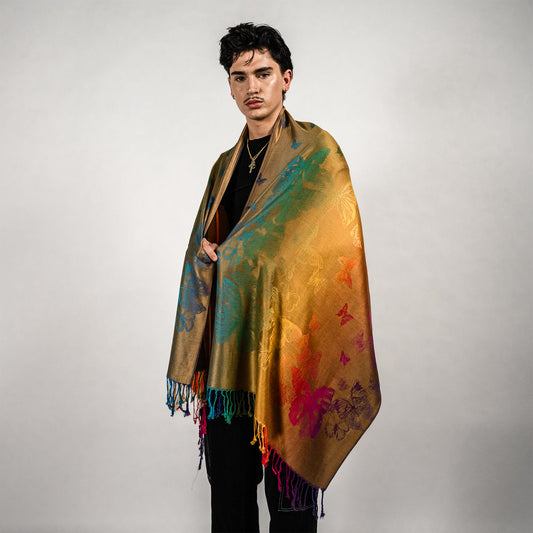 Rainbow Butterfly Rave Pashmina