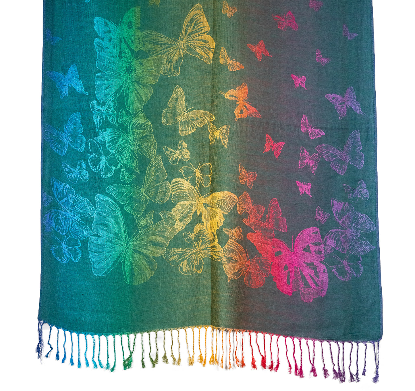 Rainbow Butterfly Rave Pashmina