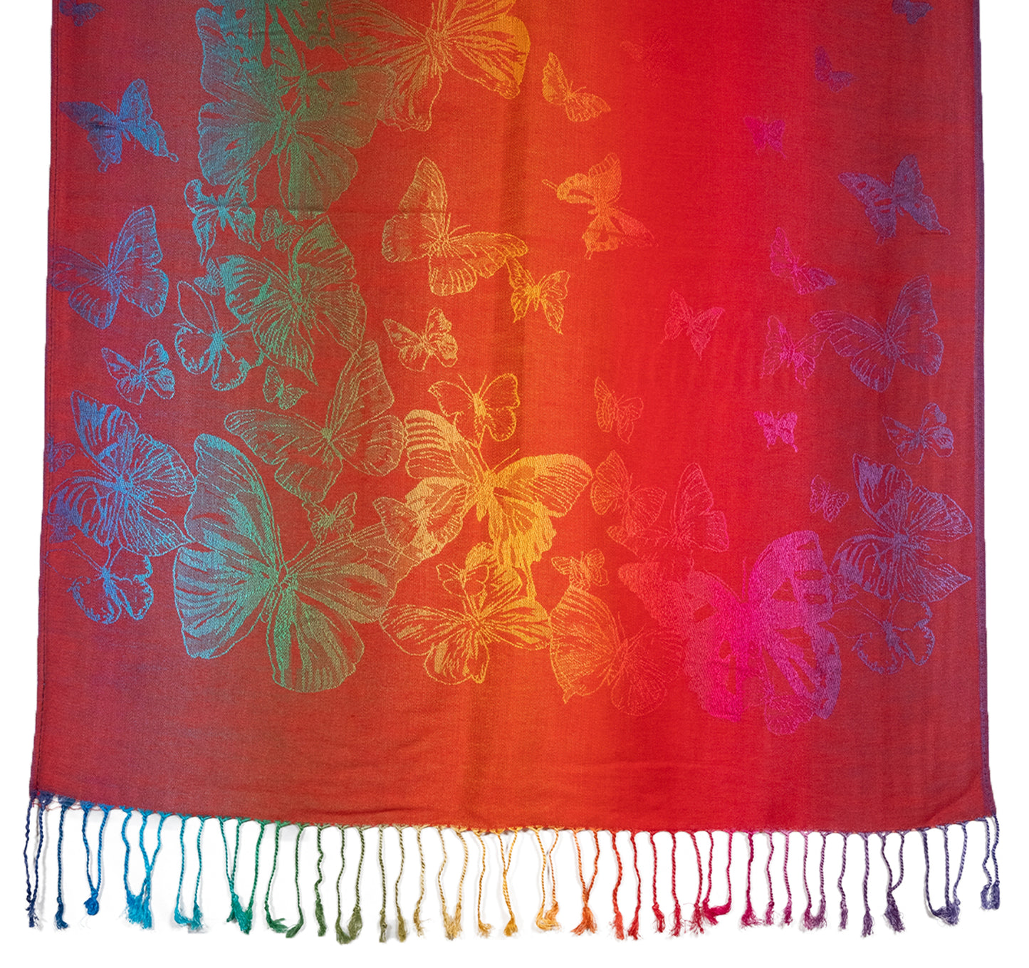 Rainbow Butterfly Rave Pashmina