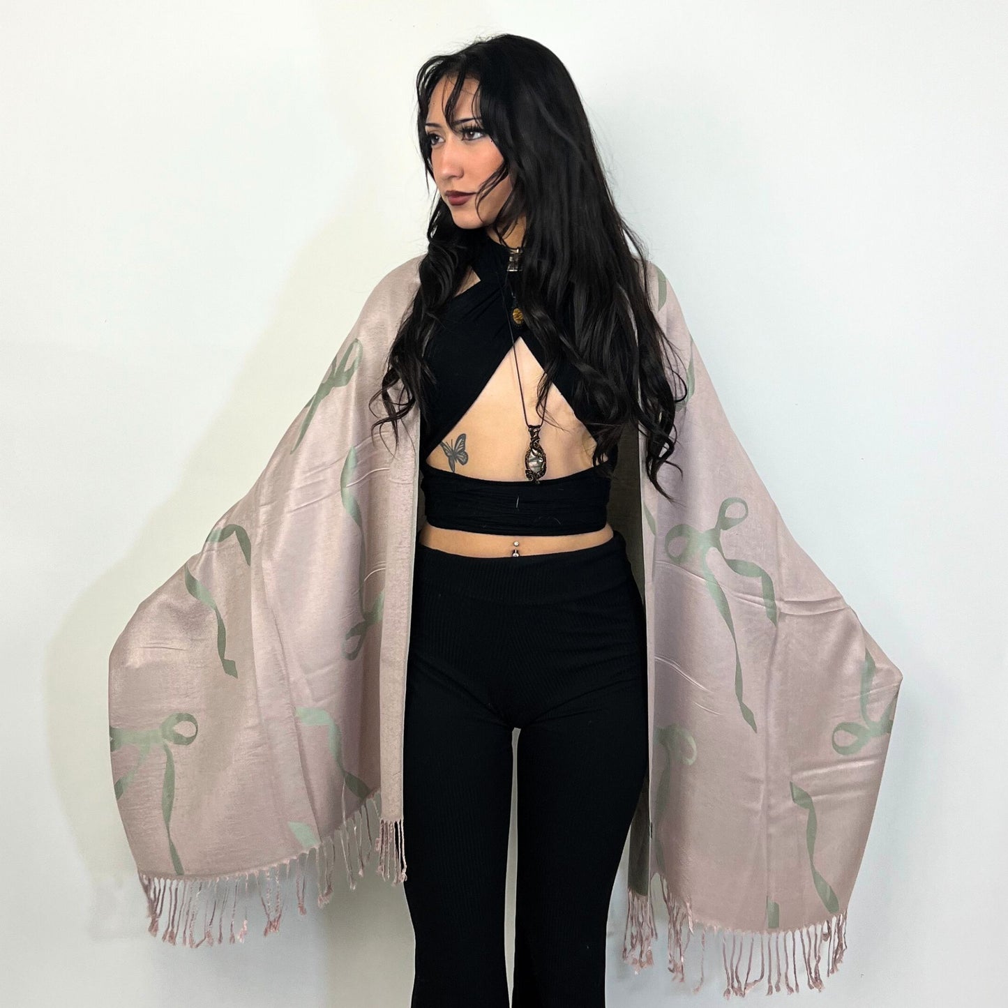 Ribbon Bow Rave Pashmina