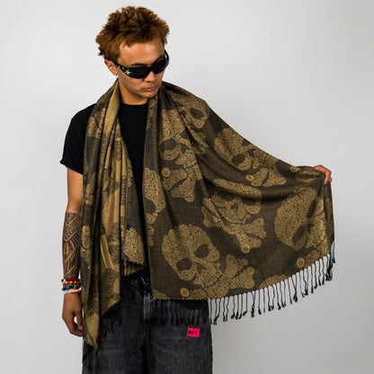 Skull Rave Pashmina Scarf