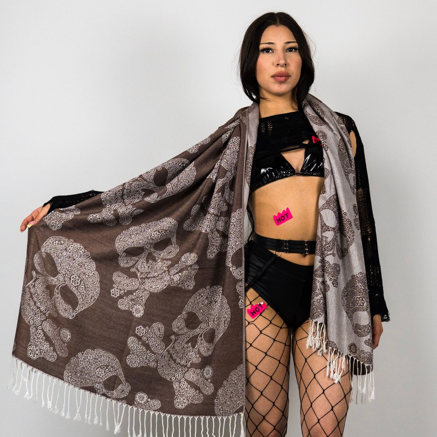 Skull Rave Pashmina Scarf