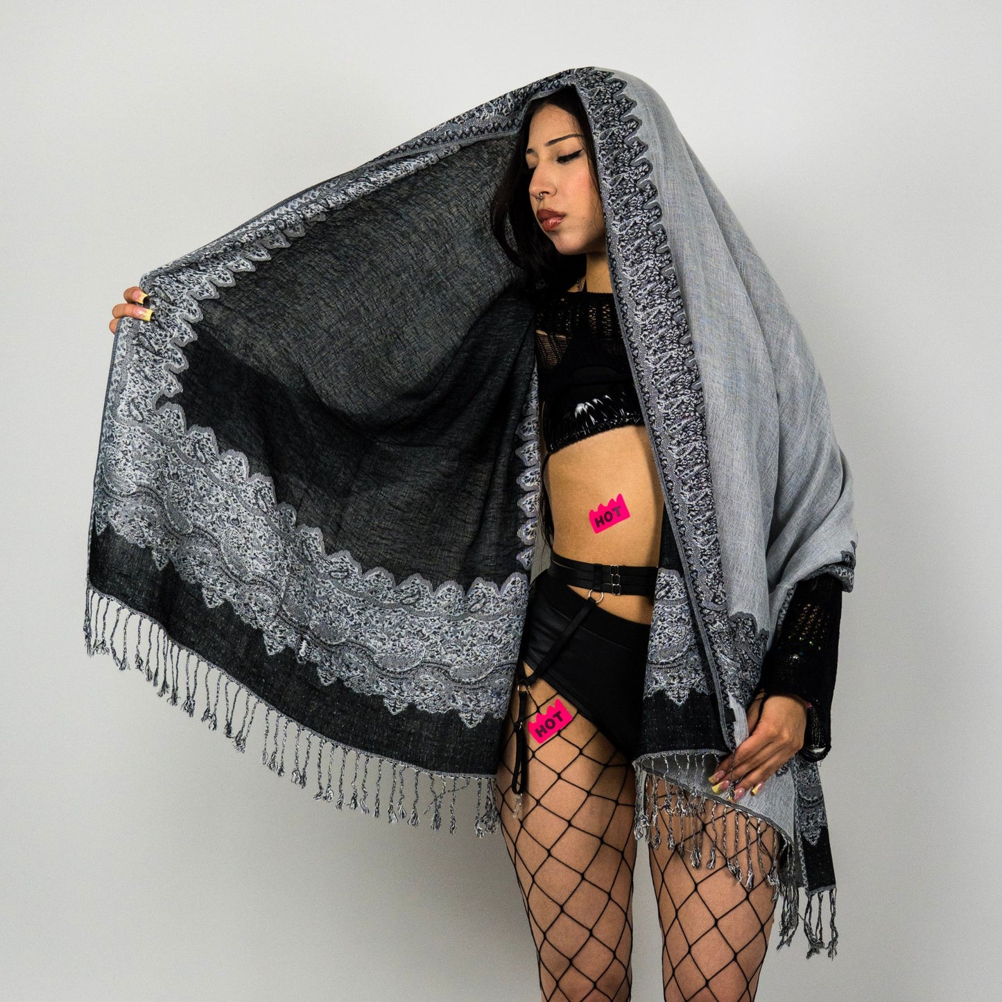 Luminous Border Rave Pashmina Scarf