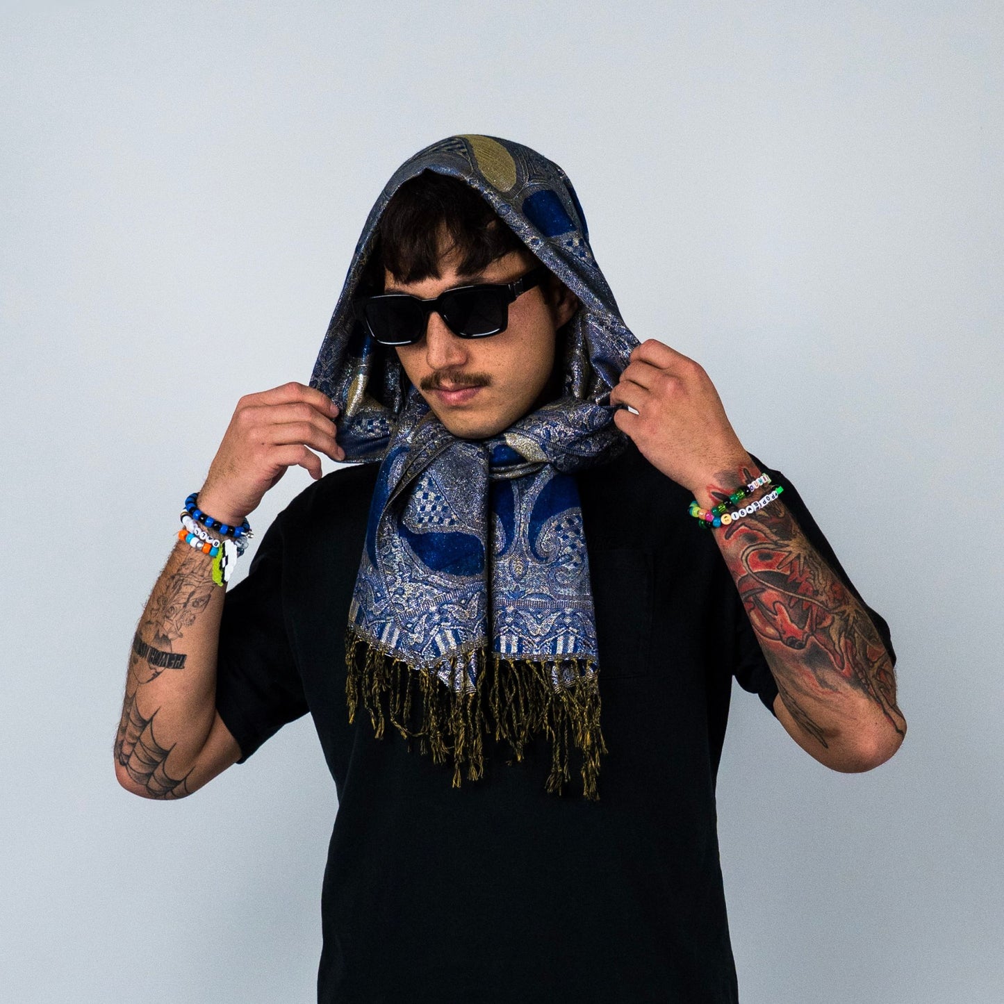Metallic Drip Rave Pashmina Scarf