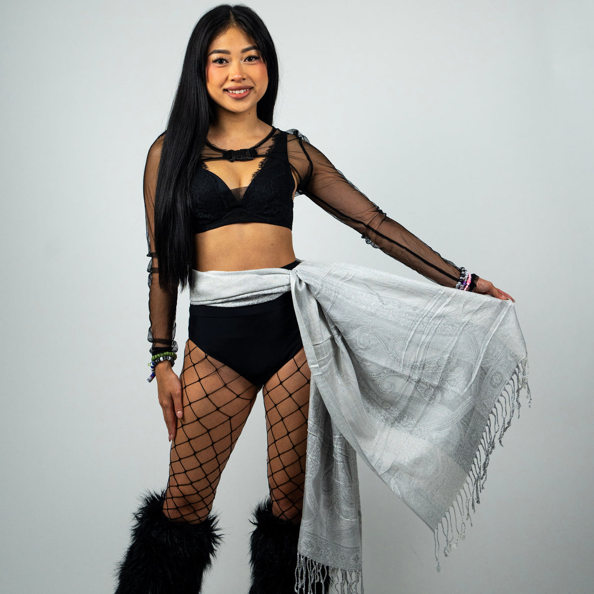 Chrome Stardust Rave Pashmina Scarf
