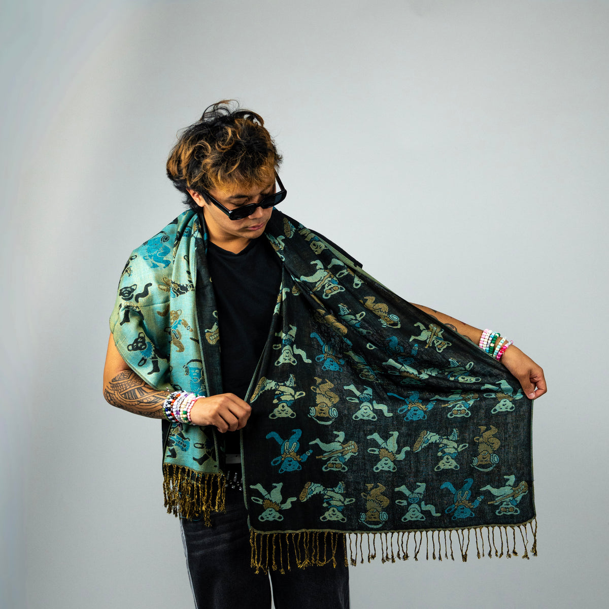 Dancing Bears Rave Pashmina Scarf
