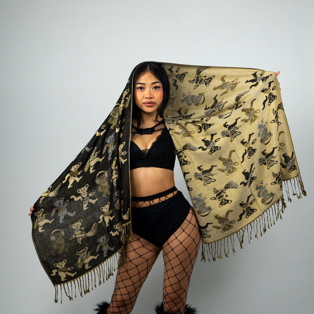 Dancing Bears Rave Pashmina Scarf