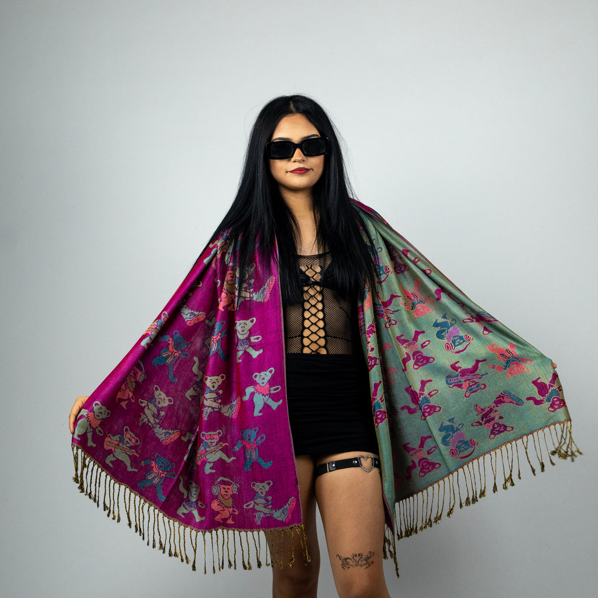 Dancing Bears Rave Pashmina Scarf