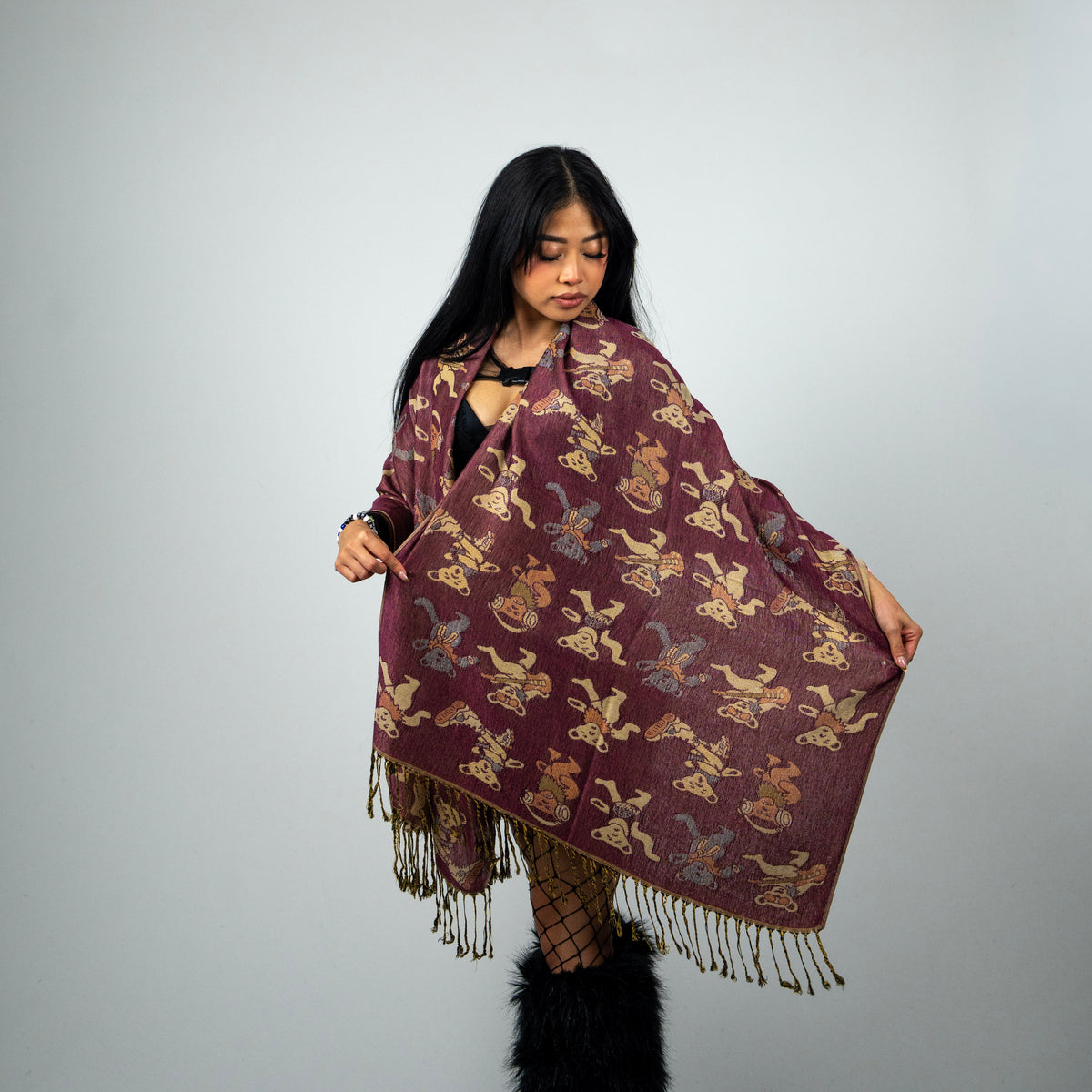 Dancing Bears Rave Pashmina Scarf