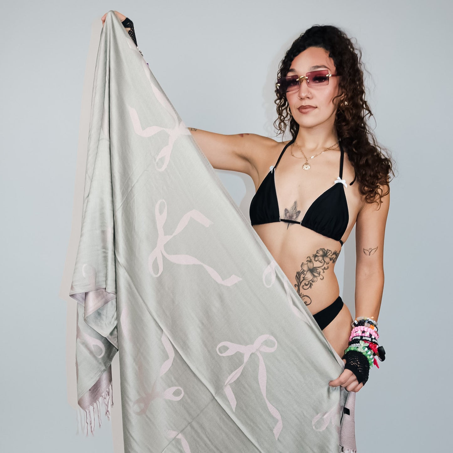 Ribbon Bow Rave Pashmina Scarf