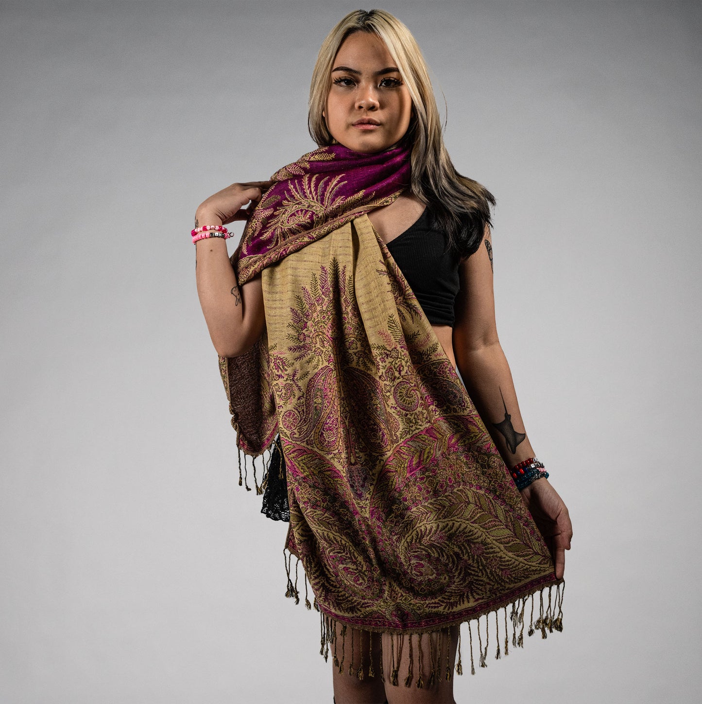 Golden Fern Rave Pashmina
