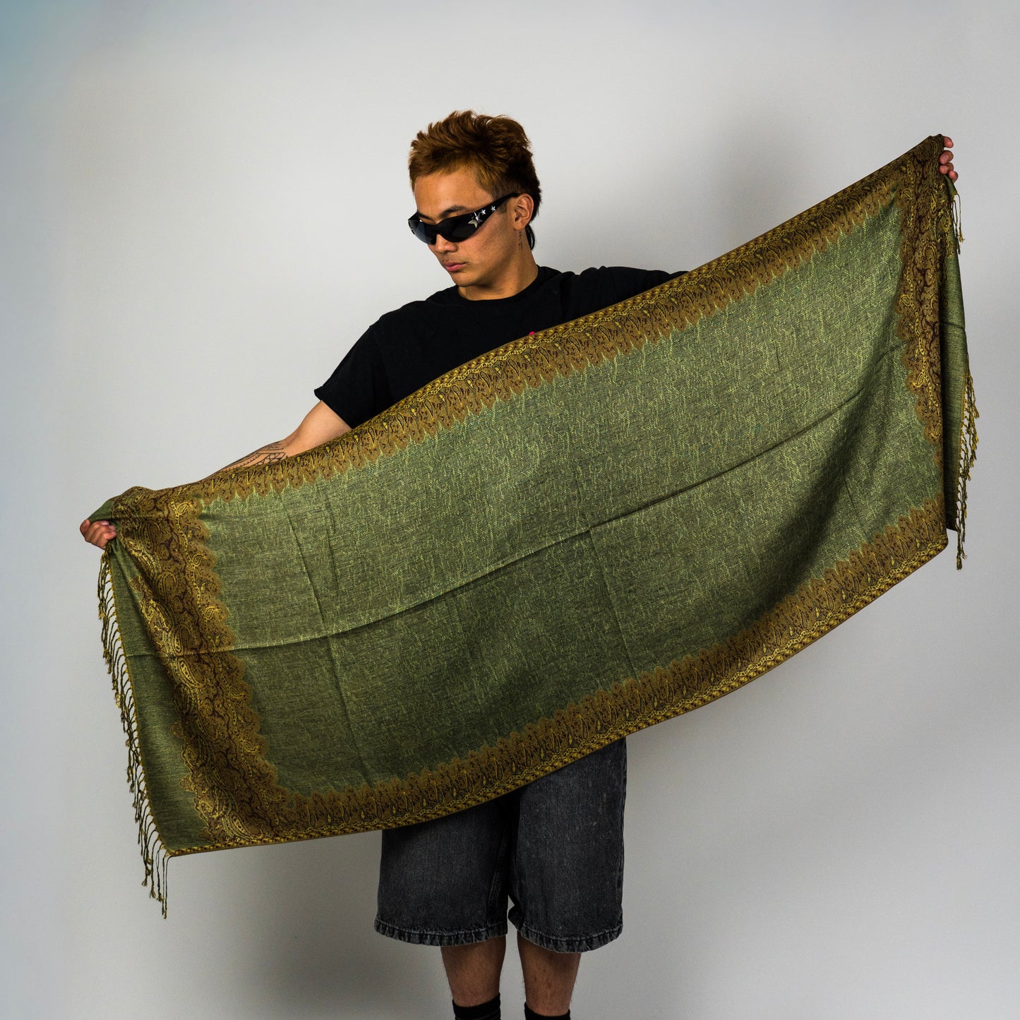 Luminous Border Rave Pashmina Scarf