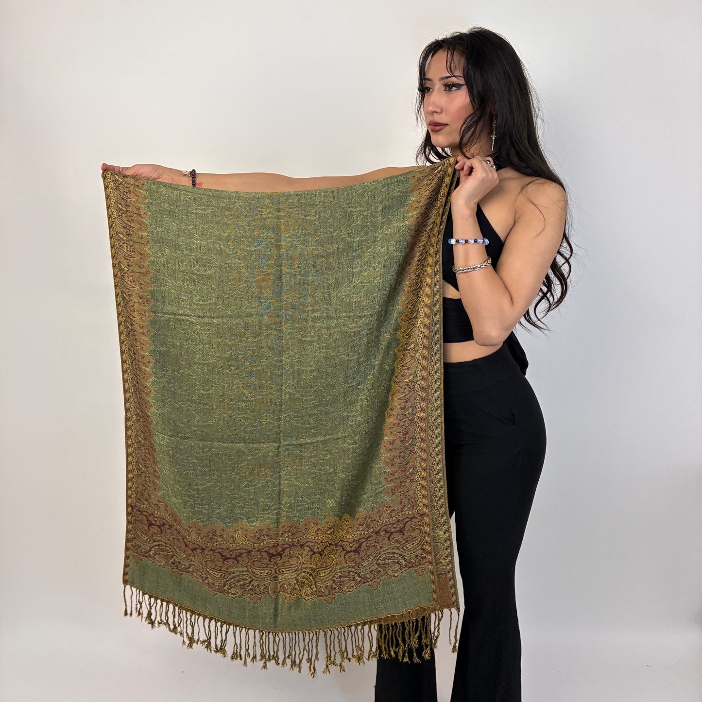 Luminous Border Rave Pashmina