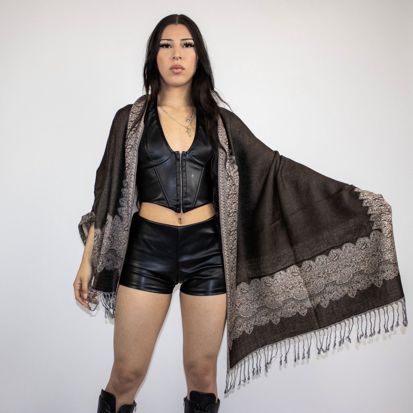 Luminous Border Rave Pashmina