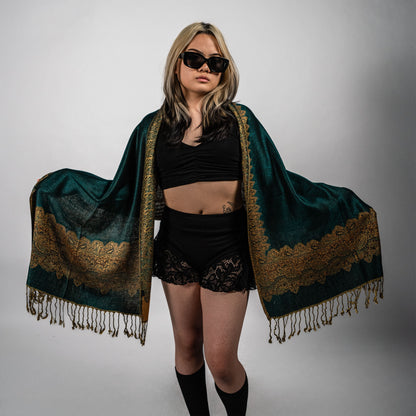 Luminous Border Rave Pashmina