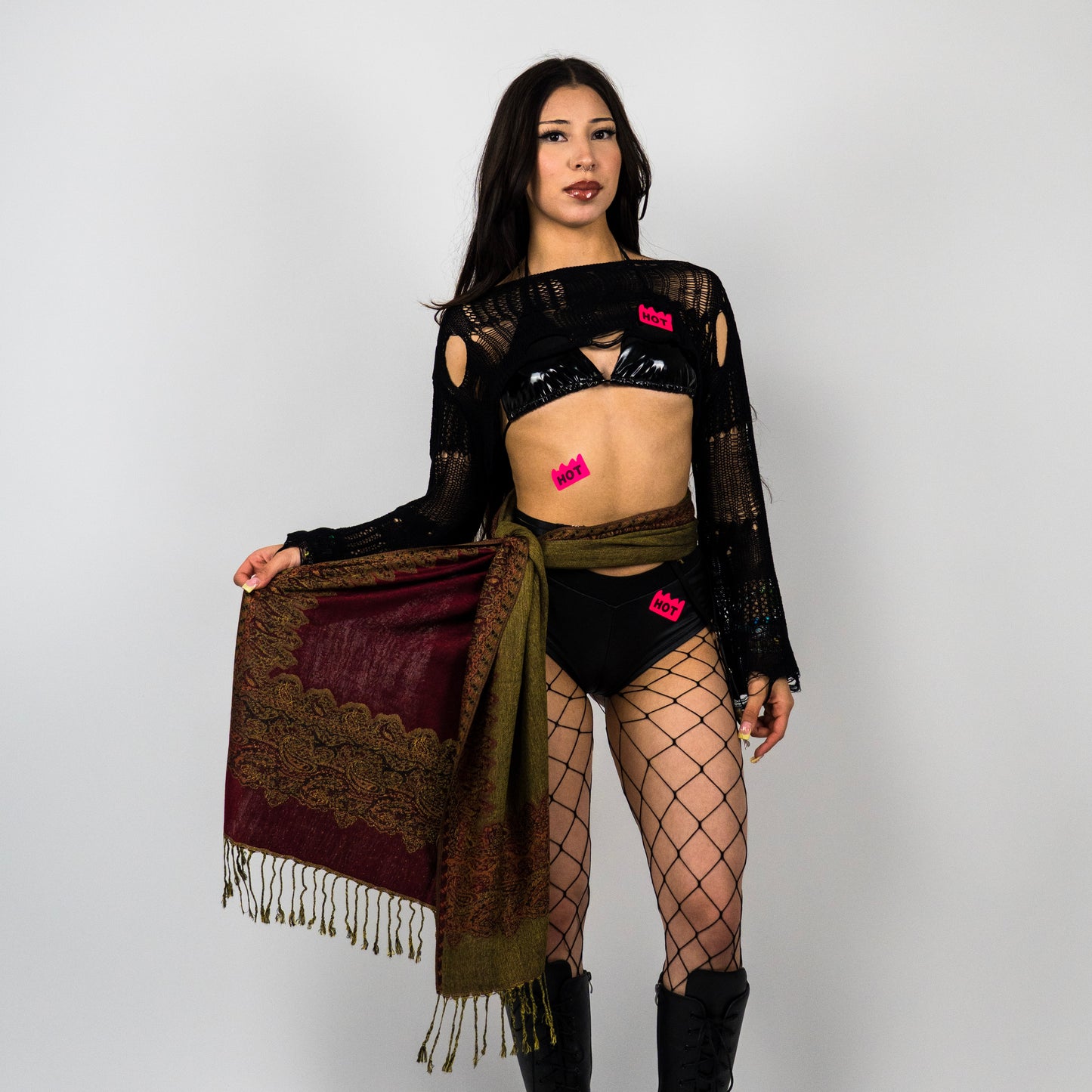 Luminous Border Rave Pashmina Scarf