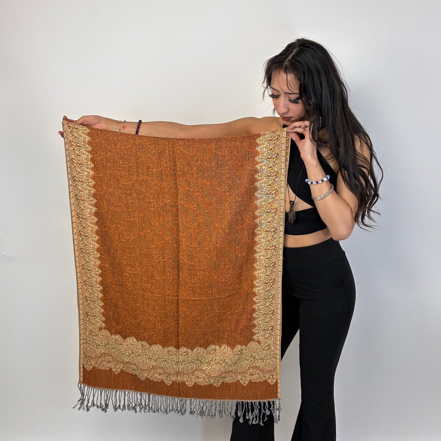 Luminous Border Rave Pashmina