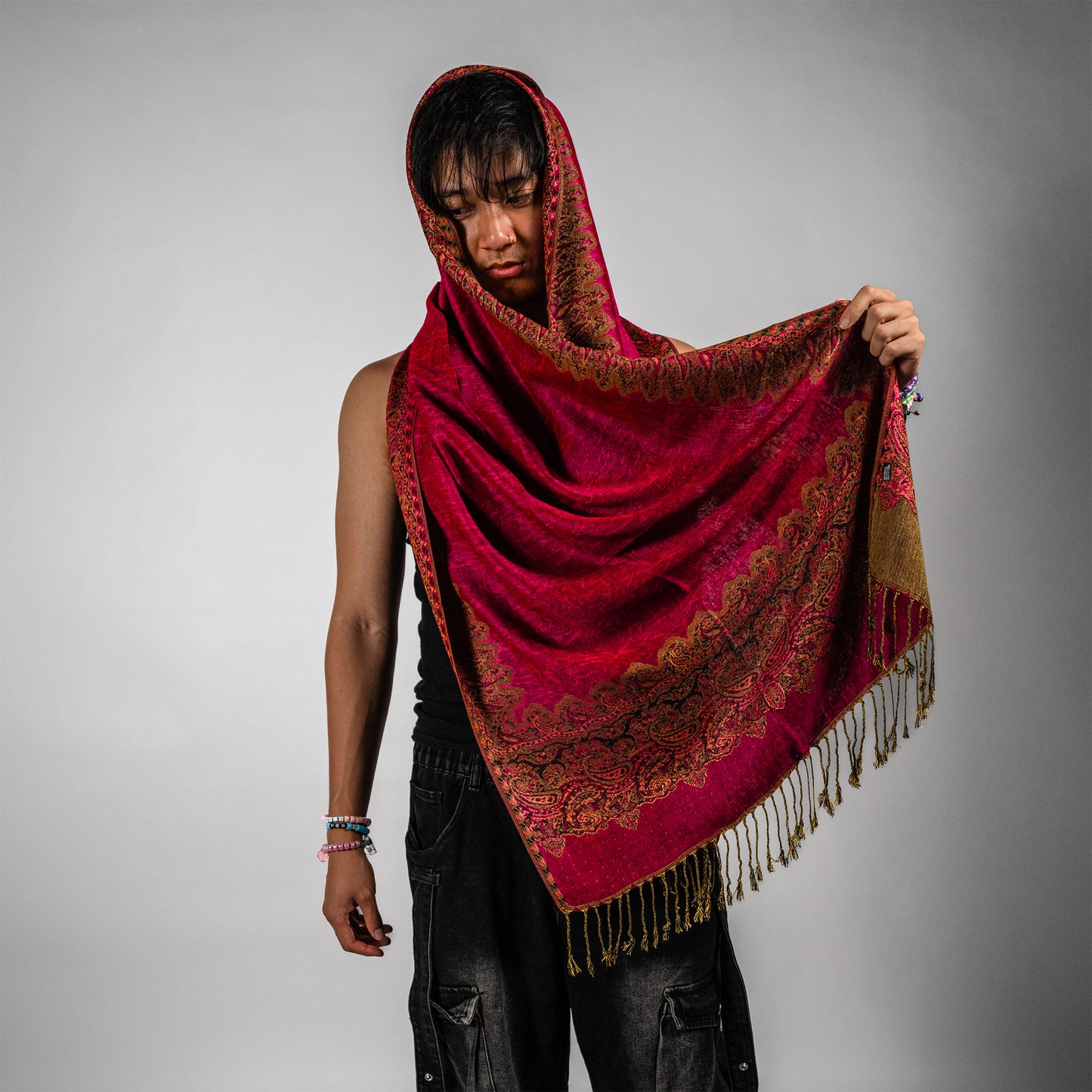 Luminous Border Rave Pashmina