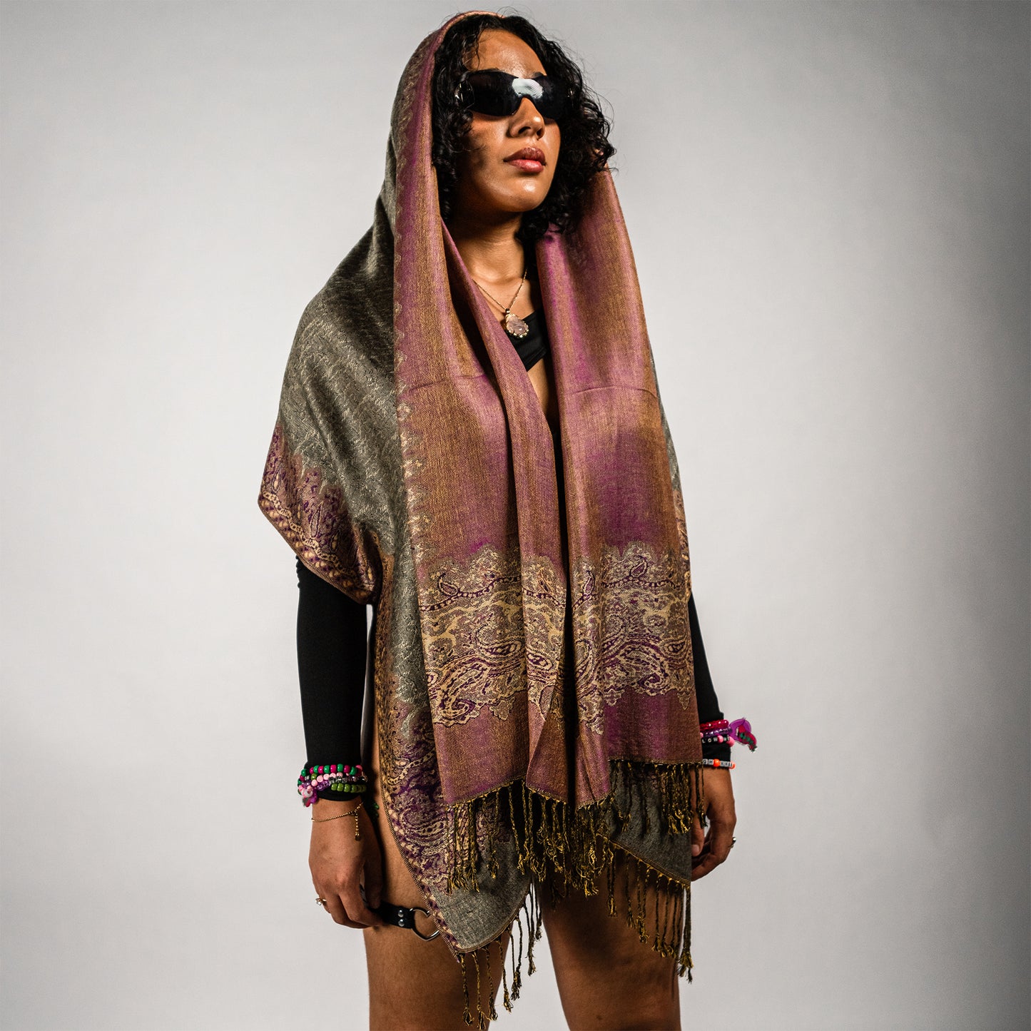 Luminous Border Rave Pashmina