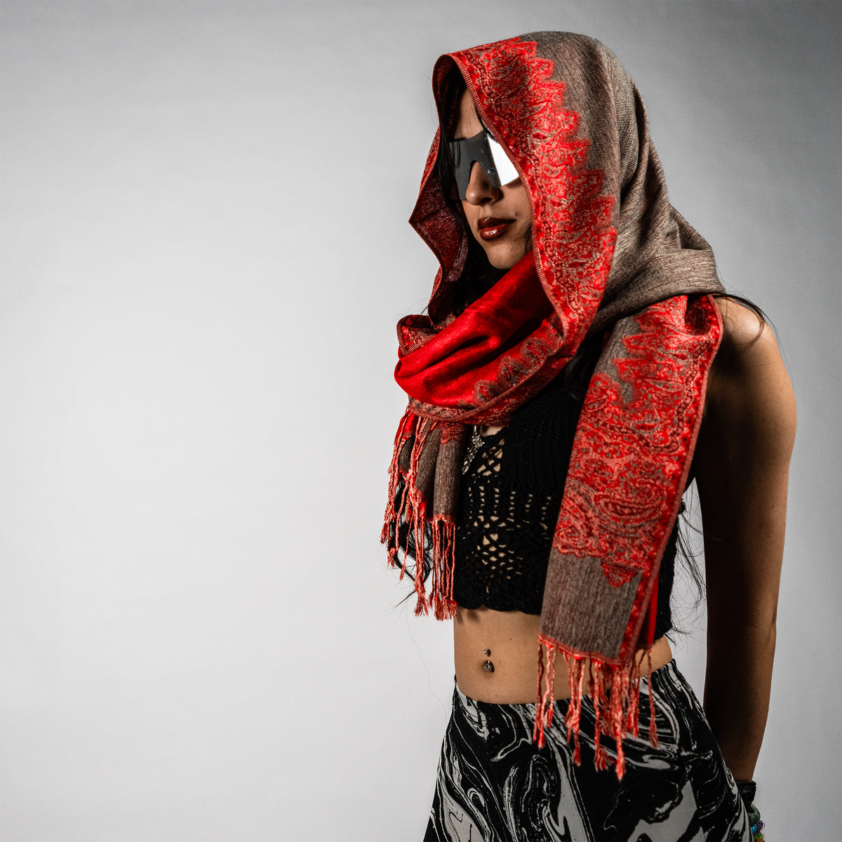 Paash Rave Luminous Border Rave Pashmina – Pash Plug