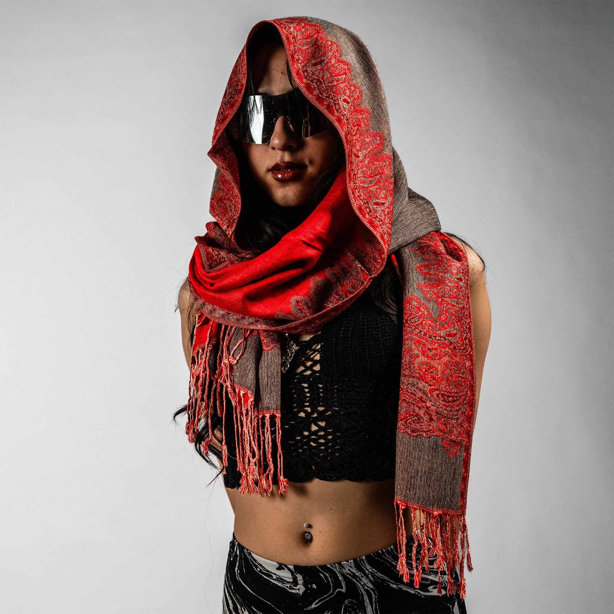 Luminous Border Rave Pashmina