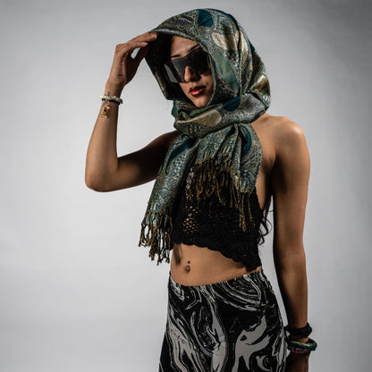 Metallic Drip Rave Pashmina