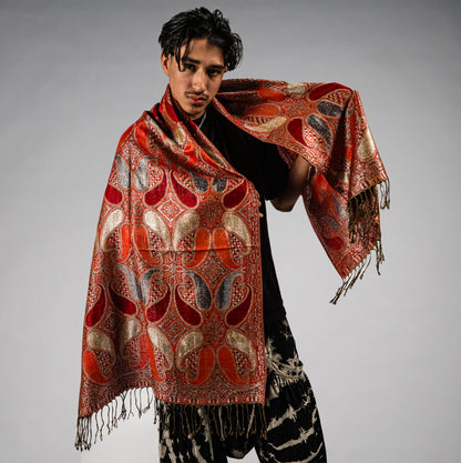 Metallic Drip Rave Pashmina Scarf