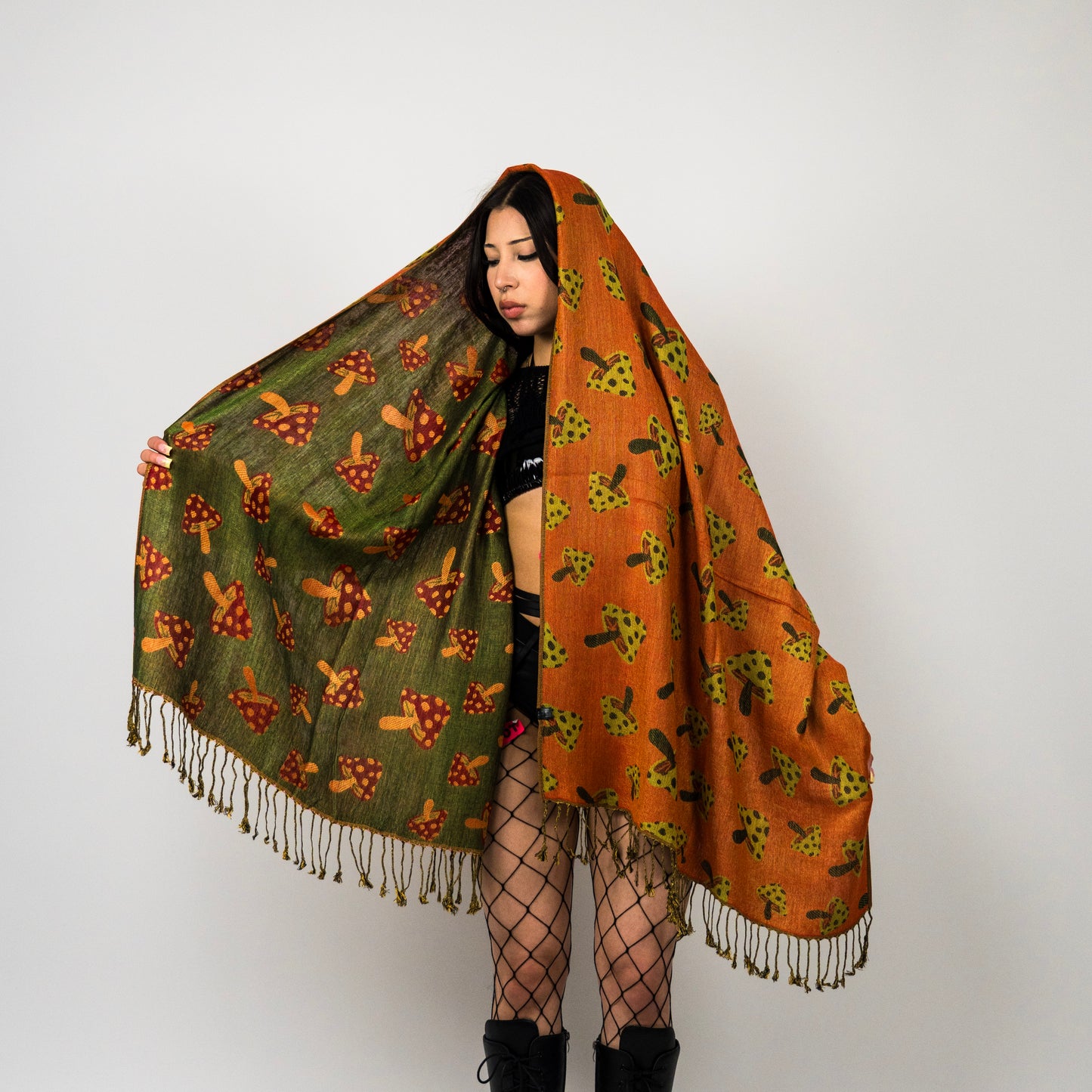 Mushroom Rave Pashmina Scarf