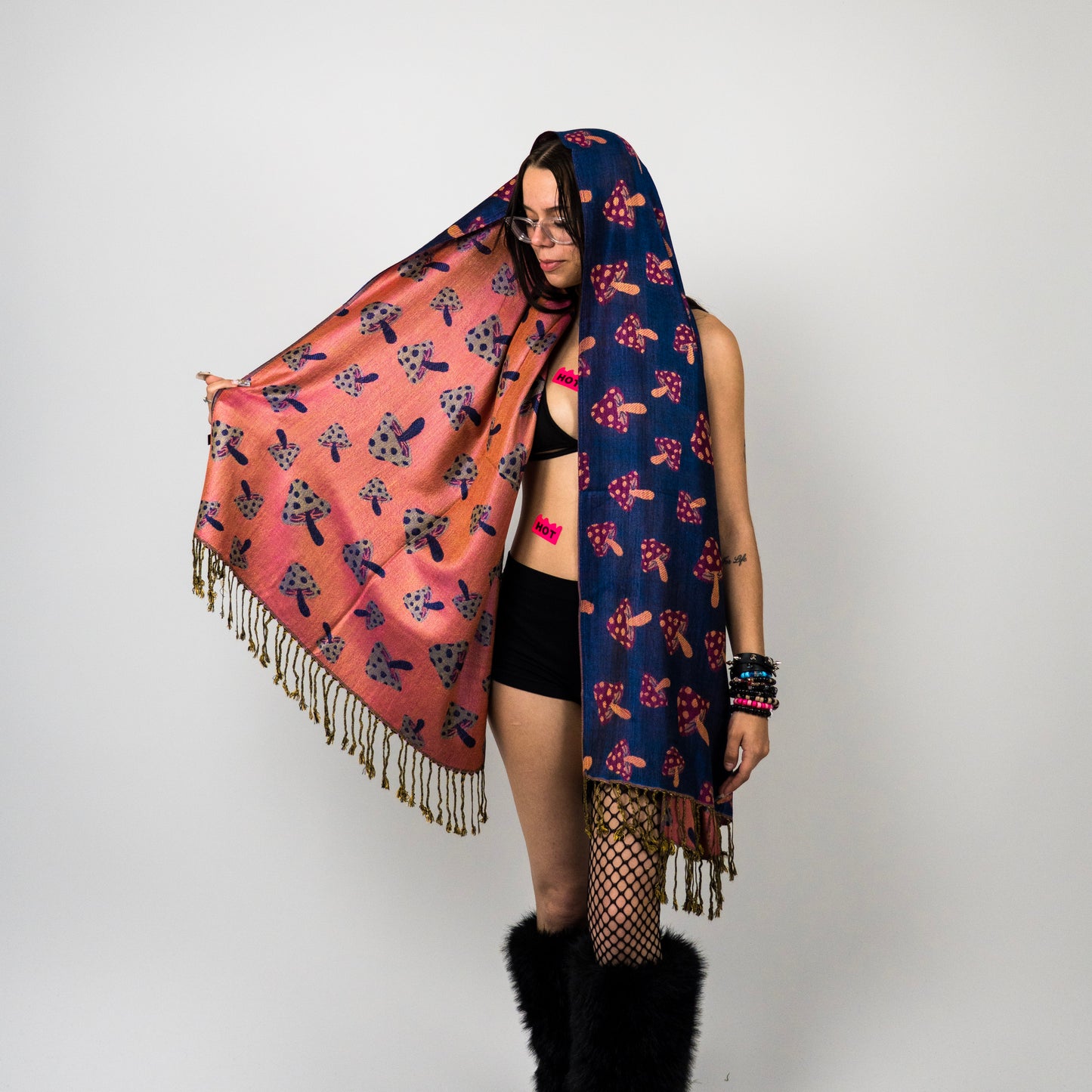 Mushroom Rave Pashmina Scarf