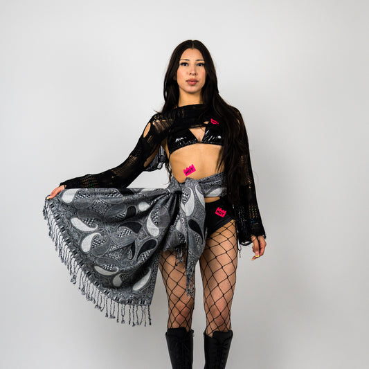 Phantom Drip Rave Pashmina Scarf