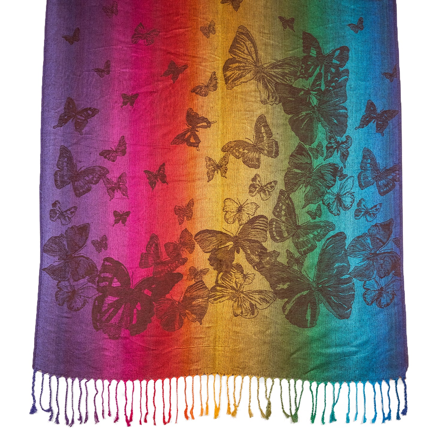 Rainbow Butterfly Rave Pashmina