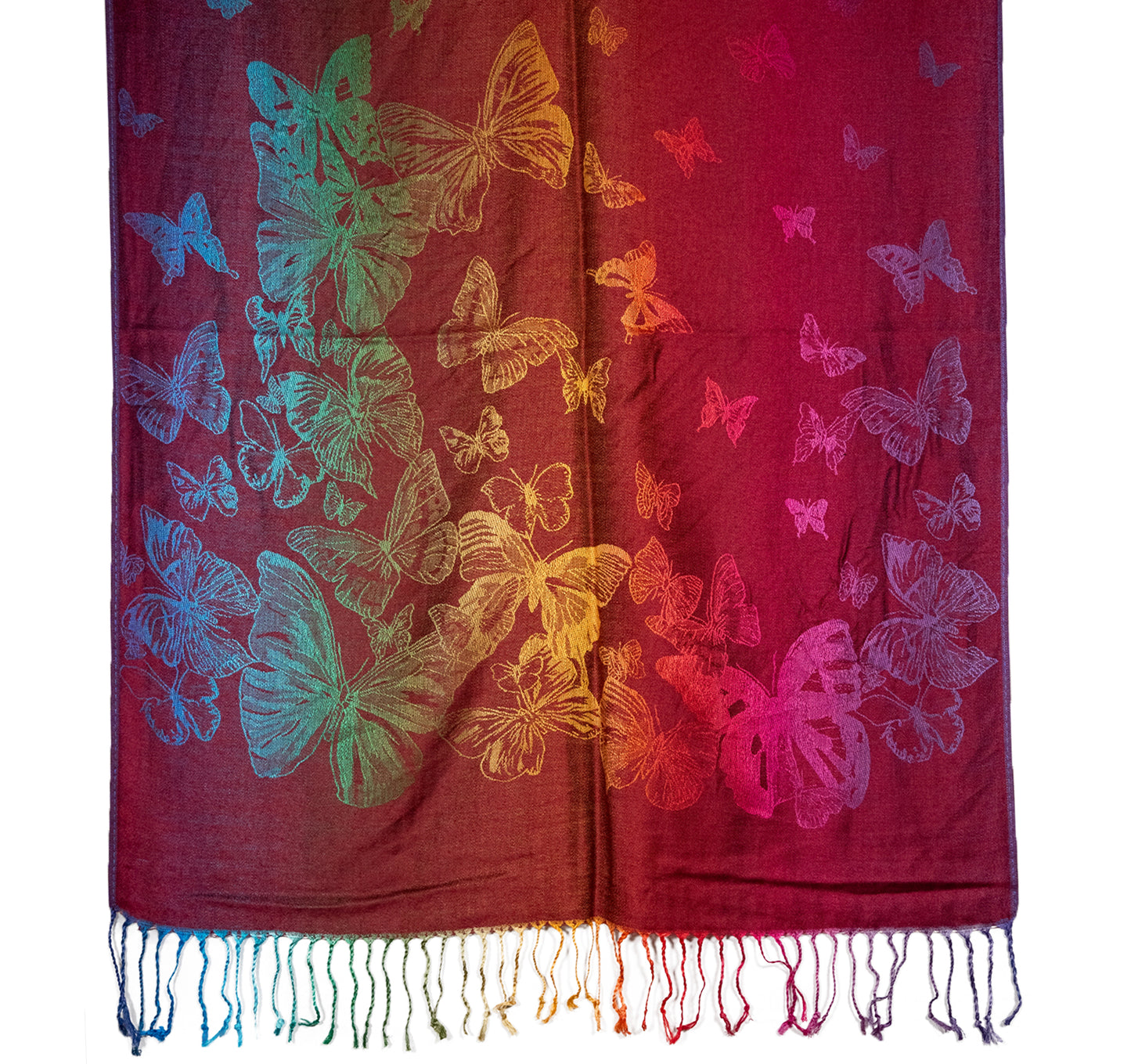 Rainbow Butterfly Rave Pashmina