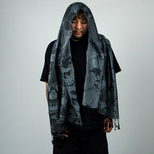 Skulls and Roses Rave Pashmina Scarf