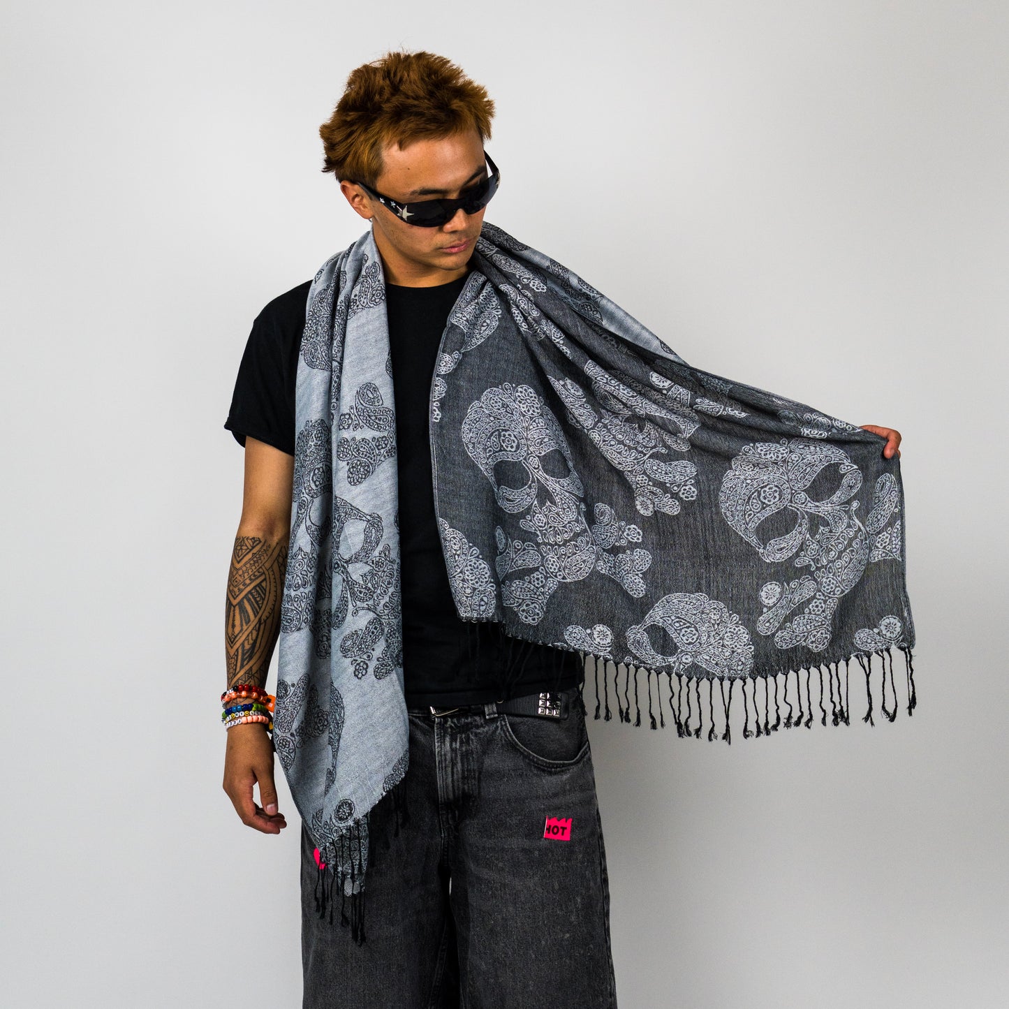 Skull Rave Pashmina Scarf