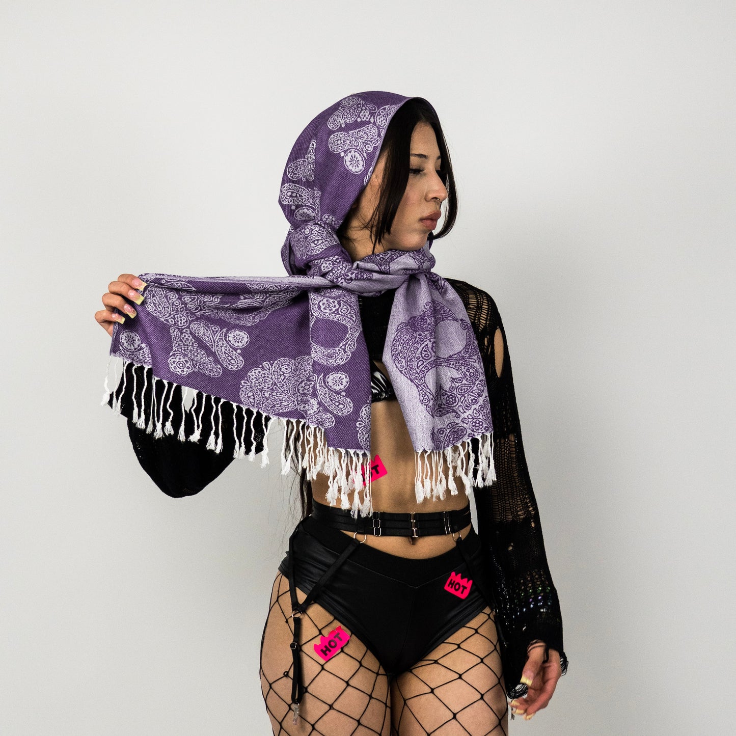 Skull Rave Pashmina Scarf