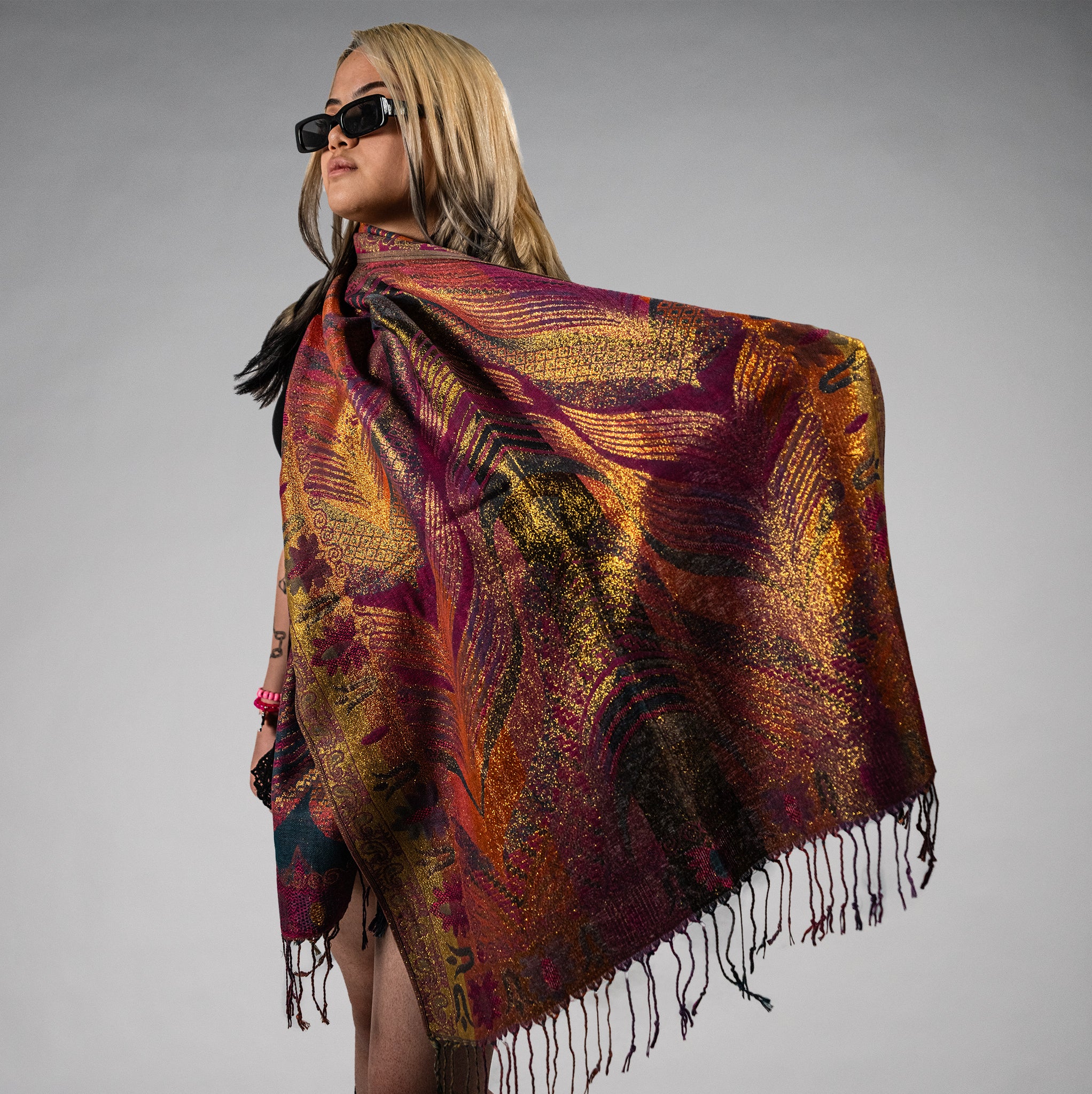 Starlit Feather Rave Pashmina
