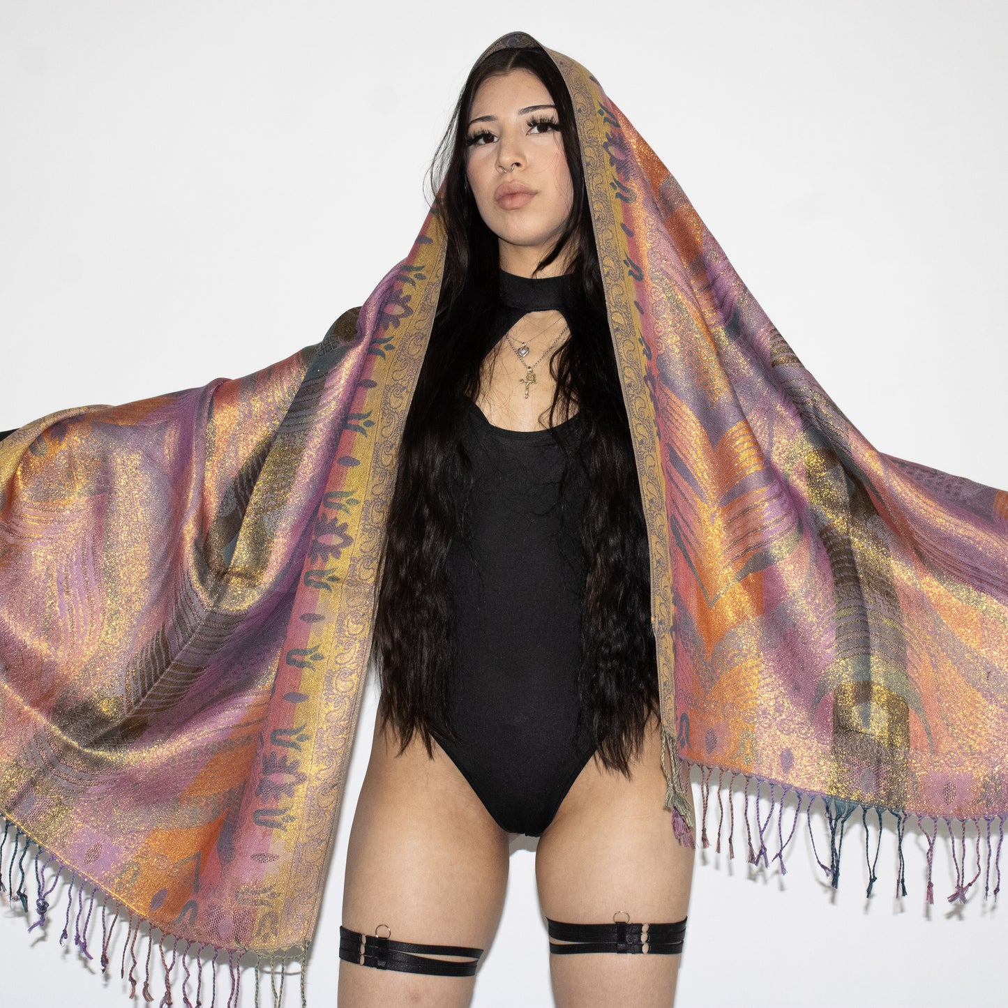 Starlit Feather Rave Pashmina
