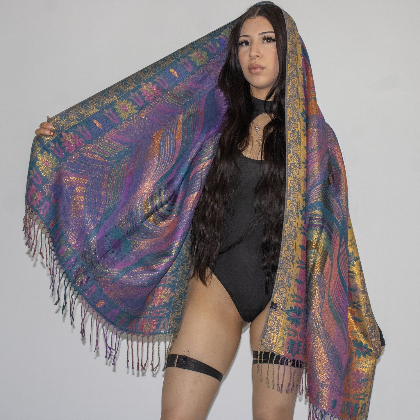Starlit Feather Rave Pashmina