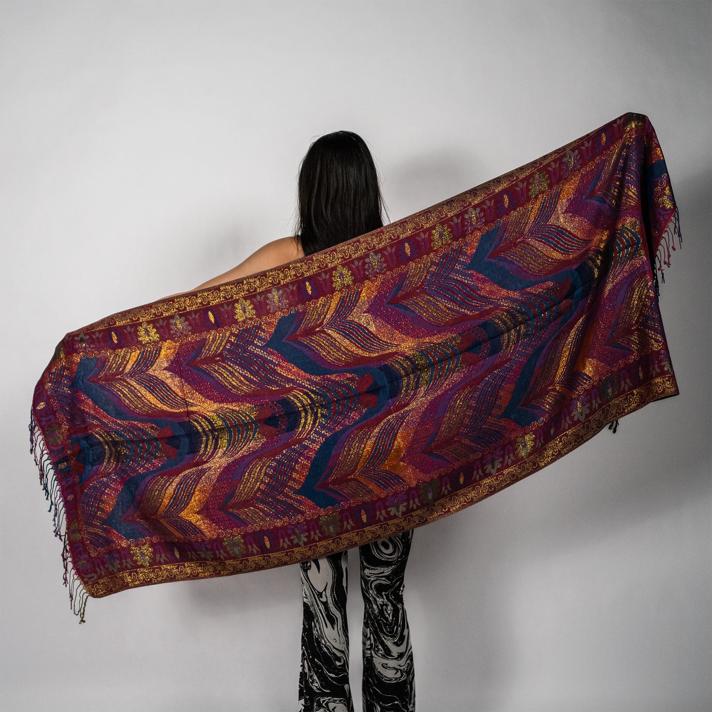 Starlit Feather Rave Pashmina