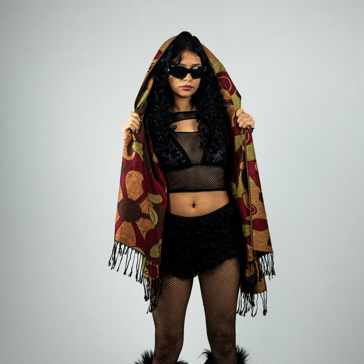 Trippy Wonderland Rave Pashmina Scarf