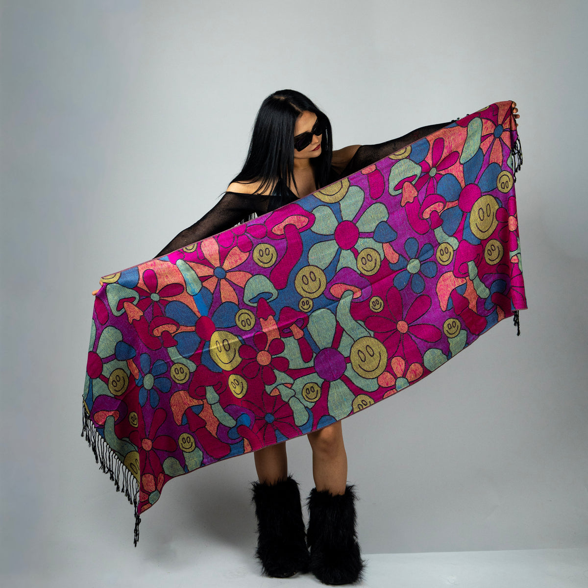 Trippy Wonderland Rave Pashmina Scarf