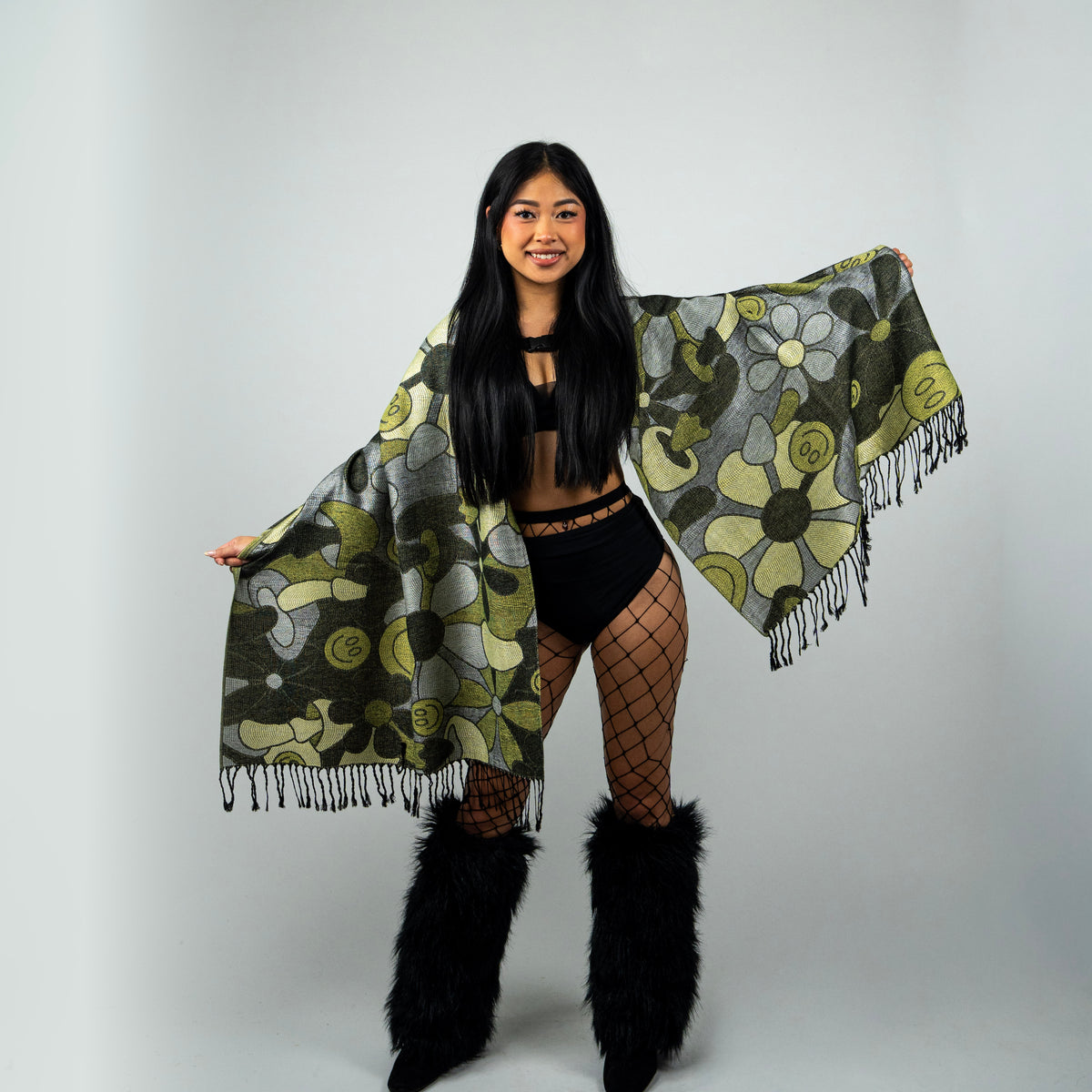 Trippy Wonderland Rave Pashmina Scarf