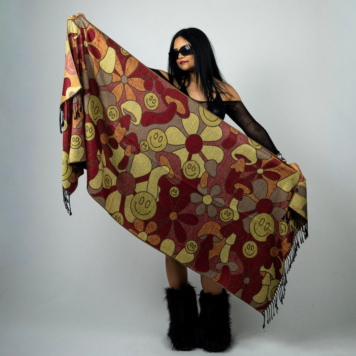 Trippy Wonderland Rave Pashmina Scarf
