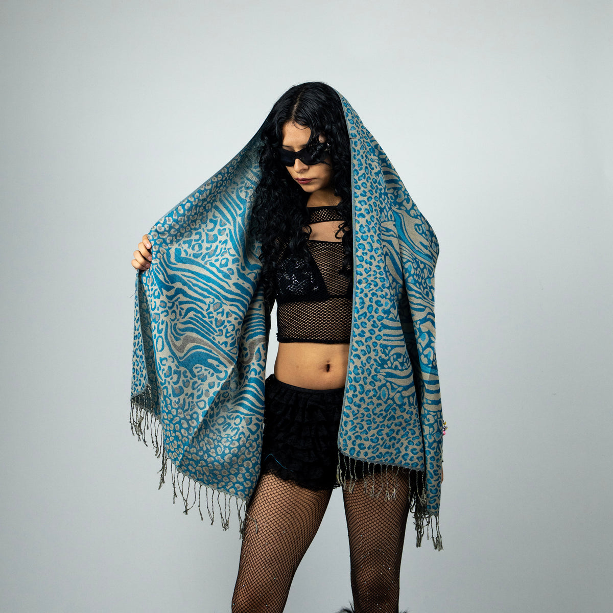 Zebra Cheetah Rave Pashmina Scarf